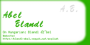 abel blandl business card